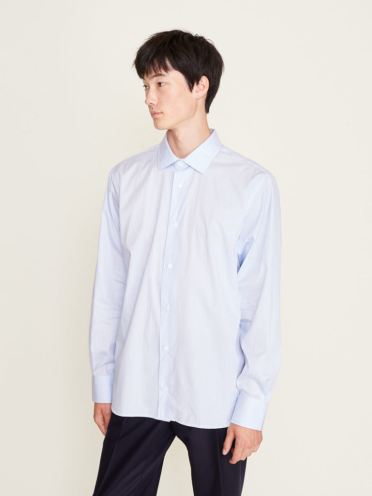 Salon C. Lundman - Bandana Shirt in Blue Fine Stripe