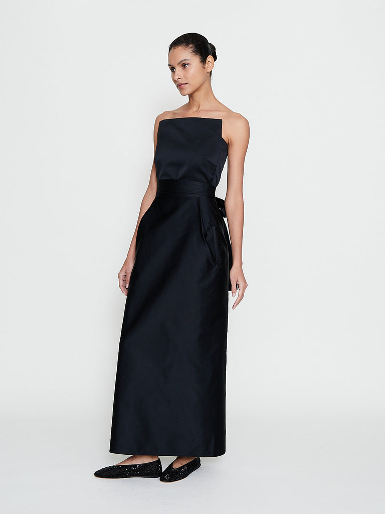 Sofie D'Hoore - Dou Strapless Long Dress in Black