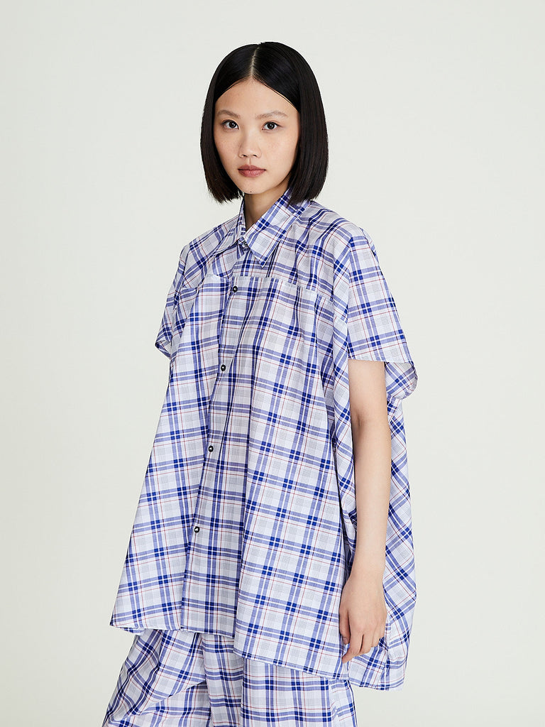 Sofie D'Hoore - Wide Short Sleeve Shirt in Royal