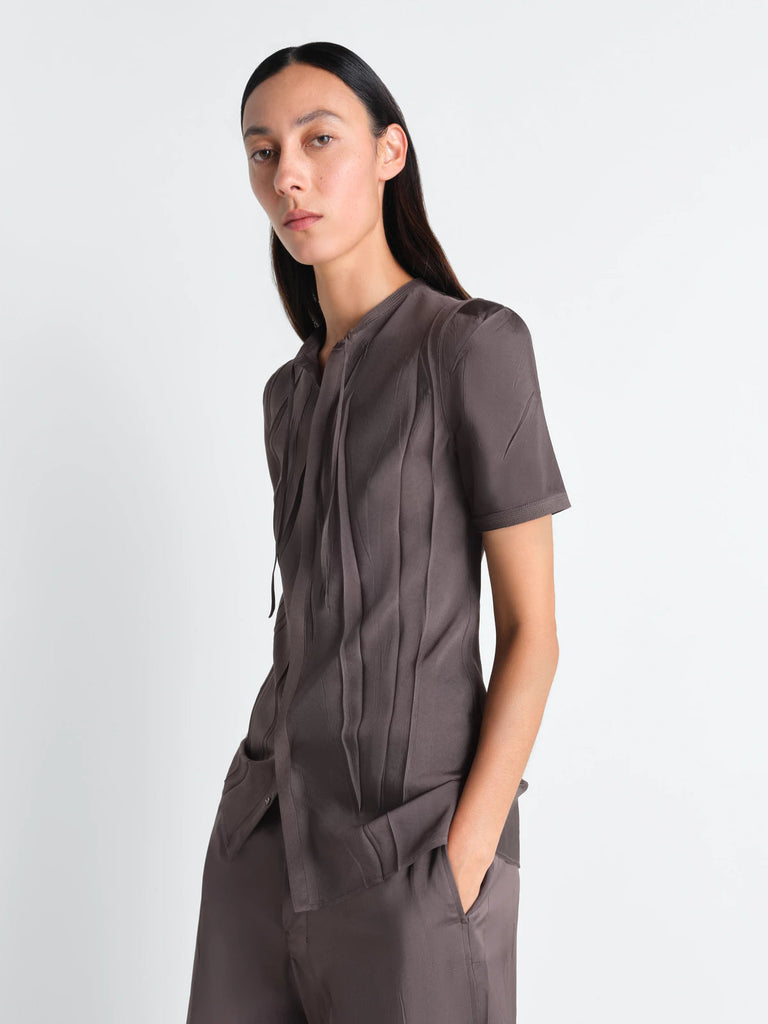 Lemaire - Creased Fitted Shirt in Poli Viscose Twill