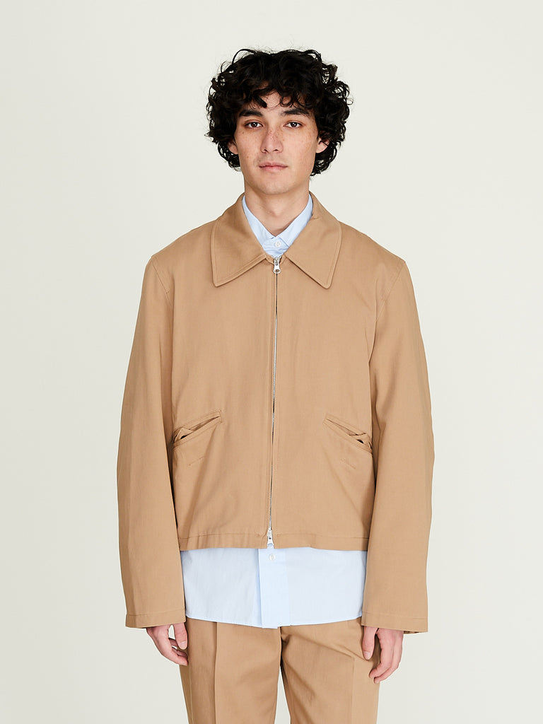 Salon C. Lundman - Sculptoral Blouson in Camel Cotton Crepe Twill