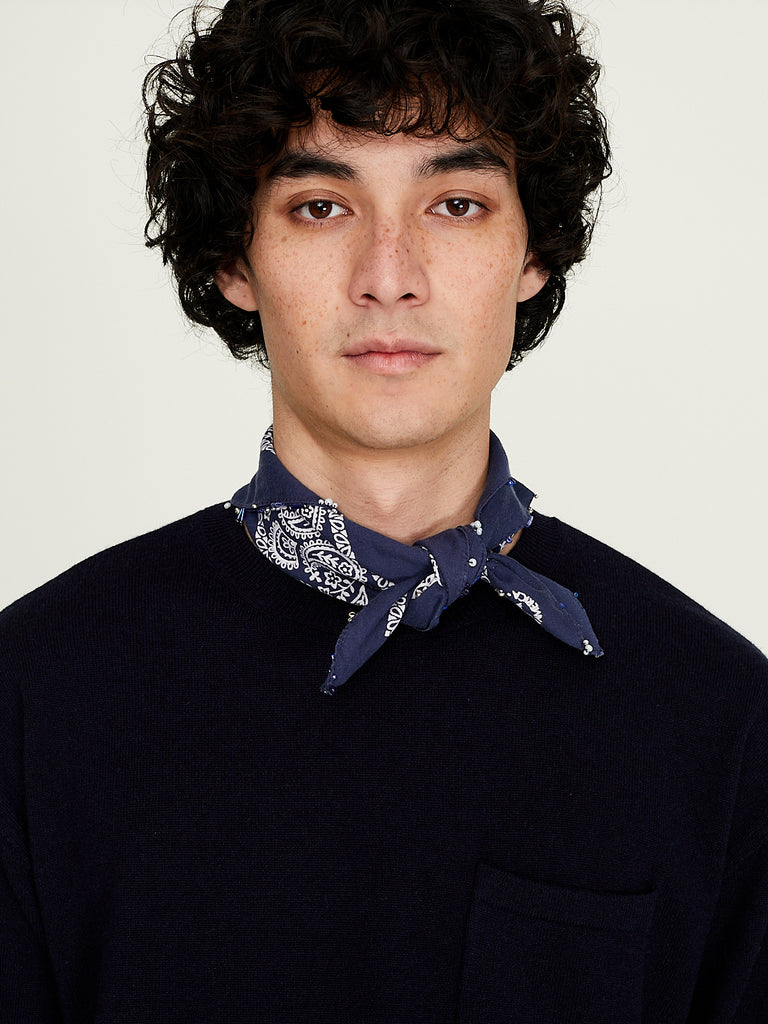 Salon C. Lundman - Vintage Bandana in Blue Cotton