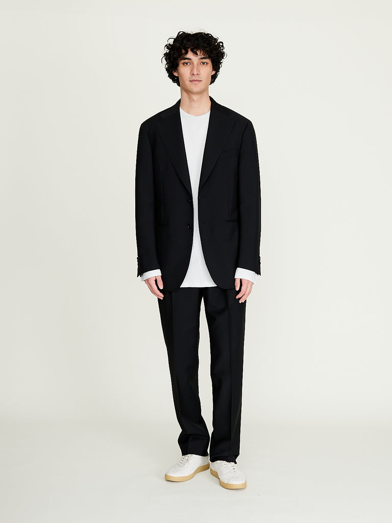 Salon C. Lundman - Double Pleat Trouser in Black Wool/Mohair