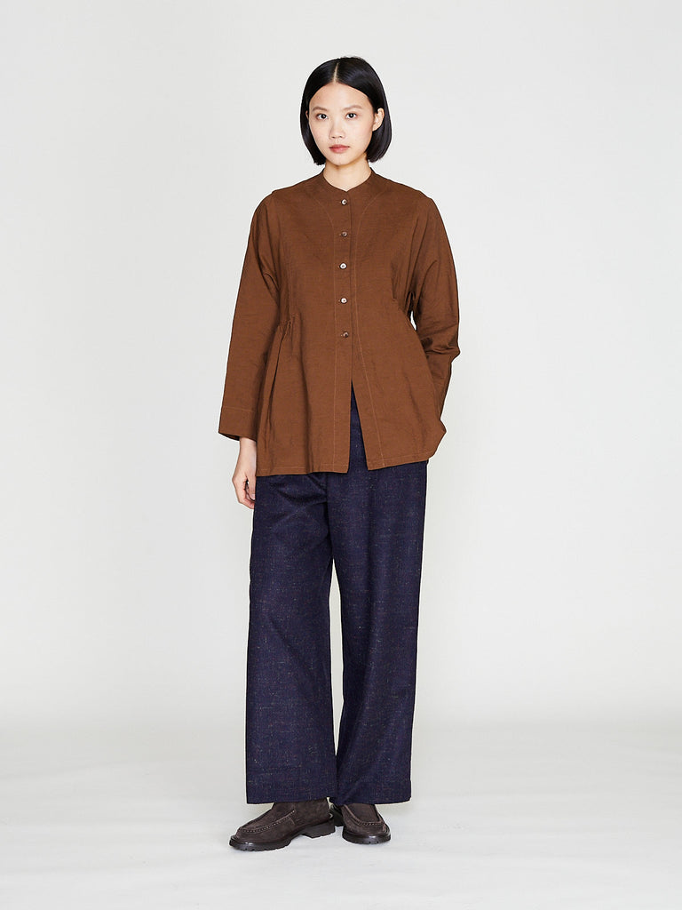 Arts & Science - Side Gather Blouse in Light Brown