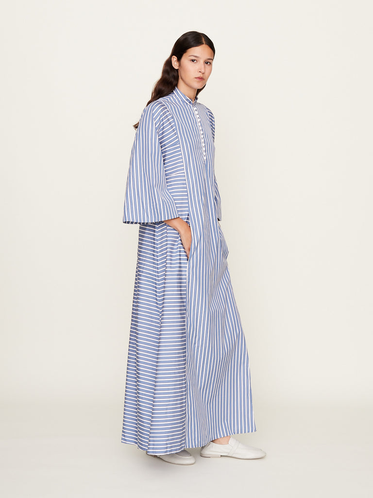 Thierry Colson - Rachel Dress Ascott Stripes in Grey & White