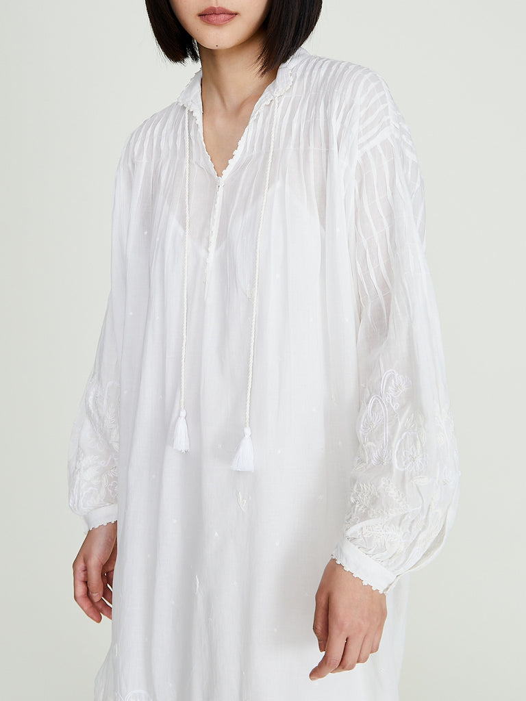 Thierry Colson - Guise Midi Calf Dress + Slip Dress in White-1