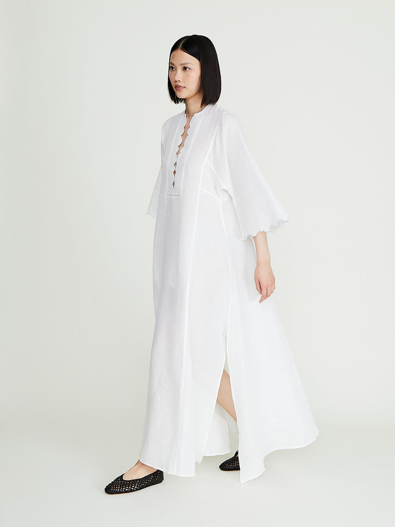 Thierry Colson - Rachel Long Kaftan in Cream