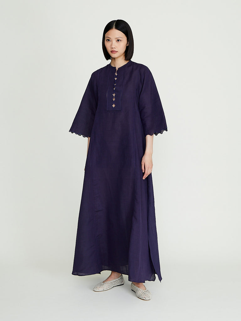 Thierry Colson - Rachel Long Kaftan in Navy