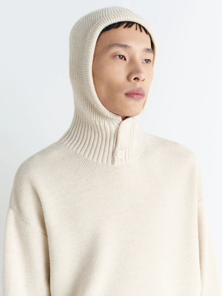 Hooded Sweater in Light Cream