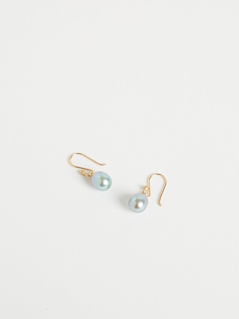 Ted Muehling Small Grey Pearl Earrings