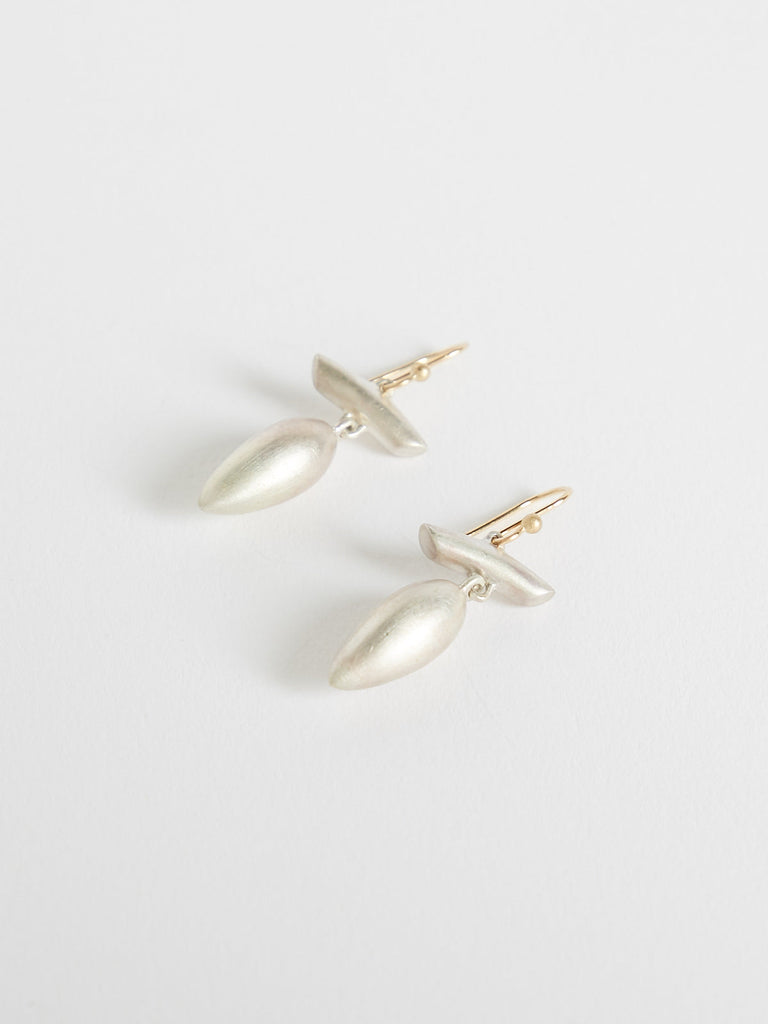 Ted Muehling T-Bar Acorn Earrings in Sterling Silver