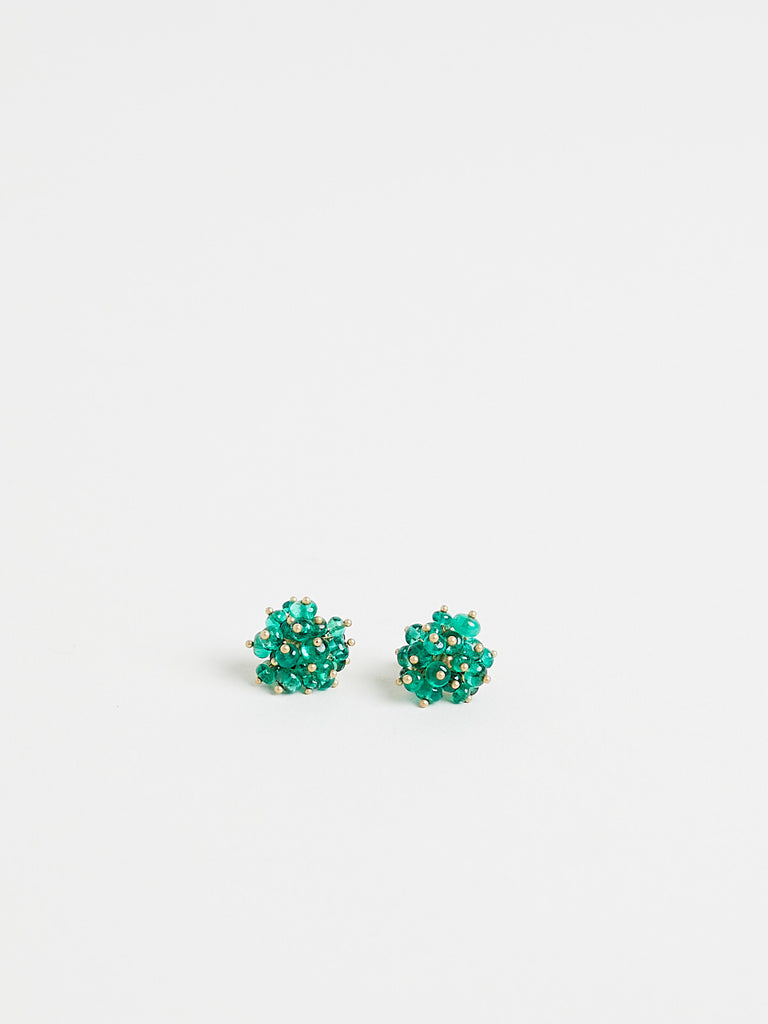 Ted Muehling - Small Emerald Studs on 14k Yellow Gold