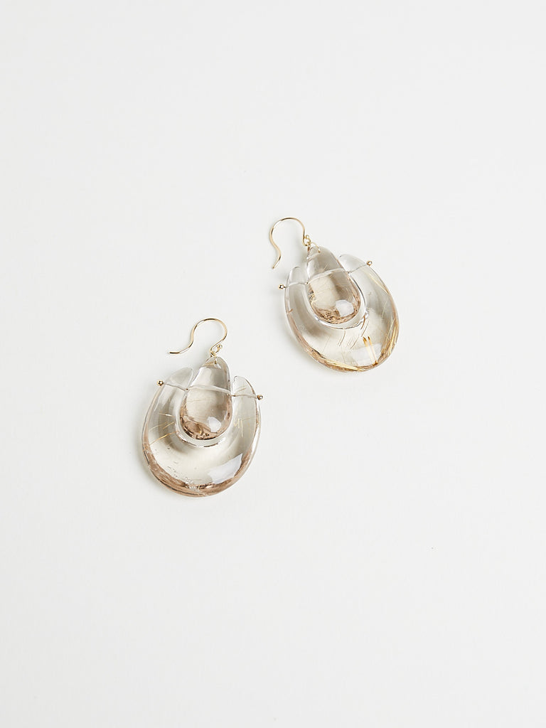 Ten Thousand Things - Smoky Quartz O'Keefe Earrings on 18k Yellow Gold