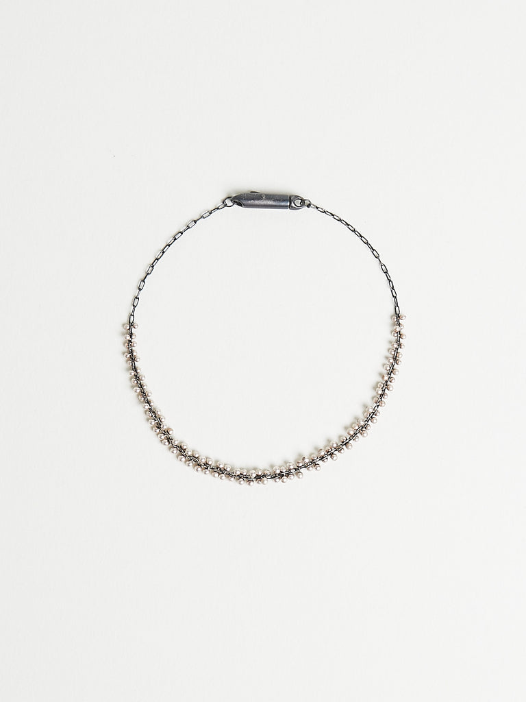 Ten Thousand Things - Fine Silver Beaded Cluster Bracelet in Black Finish