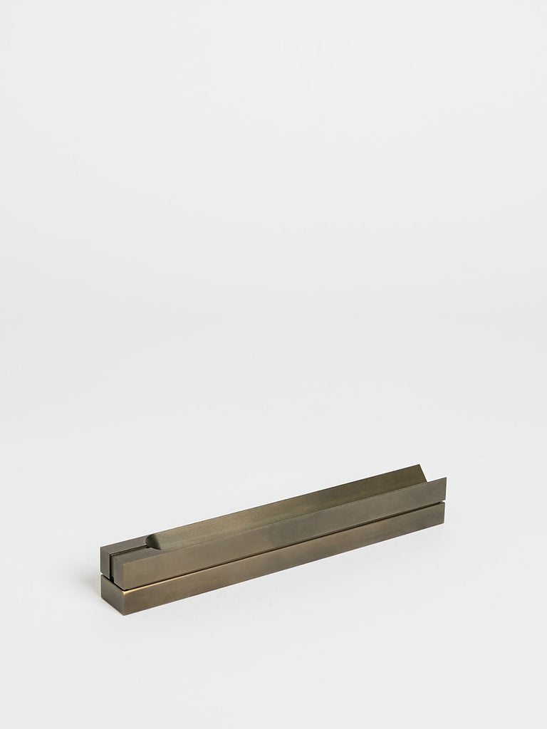 Tennen Studio Narrow Box Incense Burner in Blackened Brass