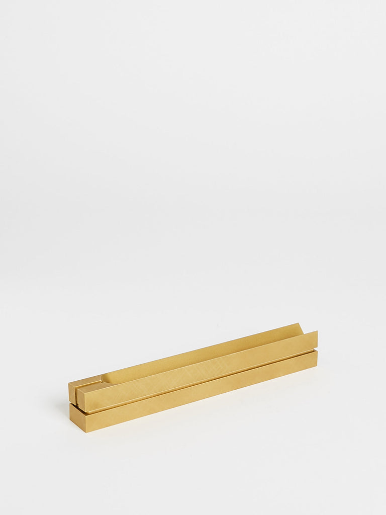 Tennen Studio Narrow Box Incense Burner in Satin Brass