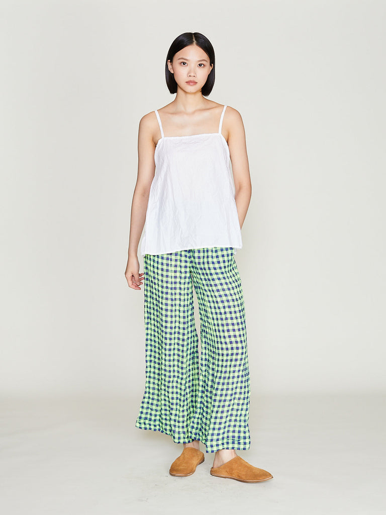 Daniela Gregis - Pantalone Trousers Pigiama Tasche Largo 105 Orlo Lavato in Check Colour Mix 1