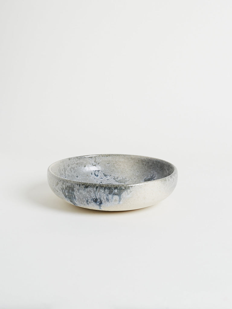 K.H. Würtz Medium Shallow Bowl Shape #8 in White and Soft Blue
