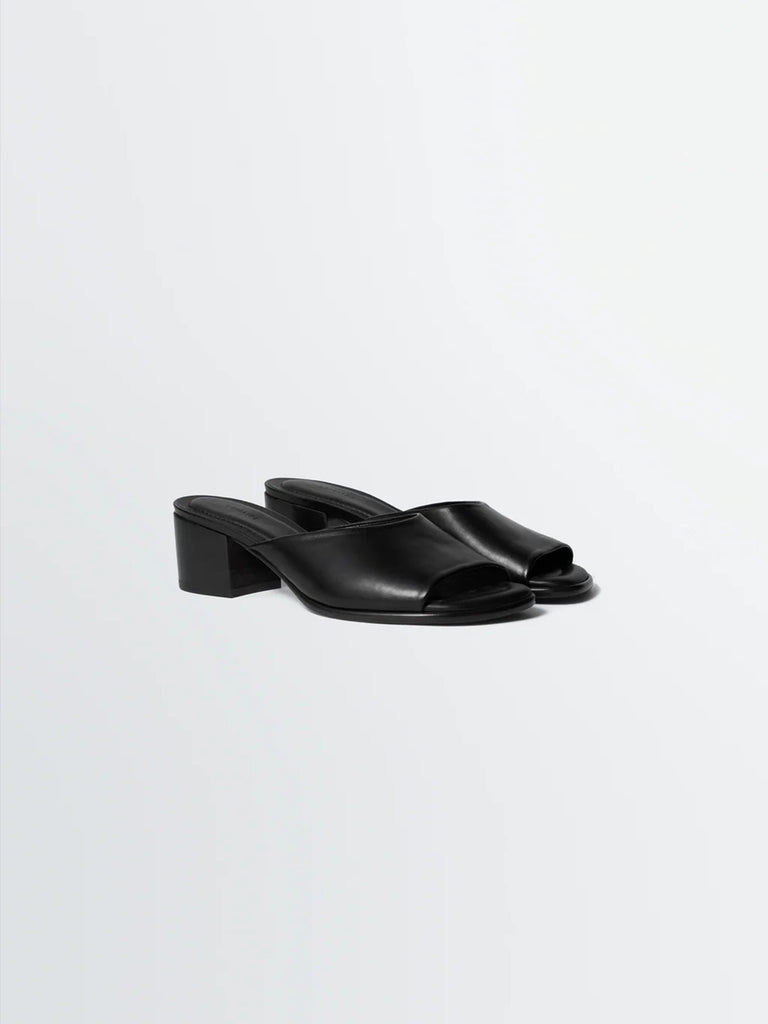 Lemaire - Square Heeled Mules 55 in Black